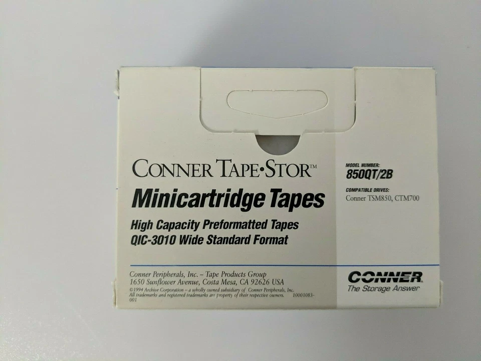 CONNER TAPE STOR MINICARTRIDGE TAPES 850QT/2B  - Image 2 of 4