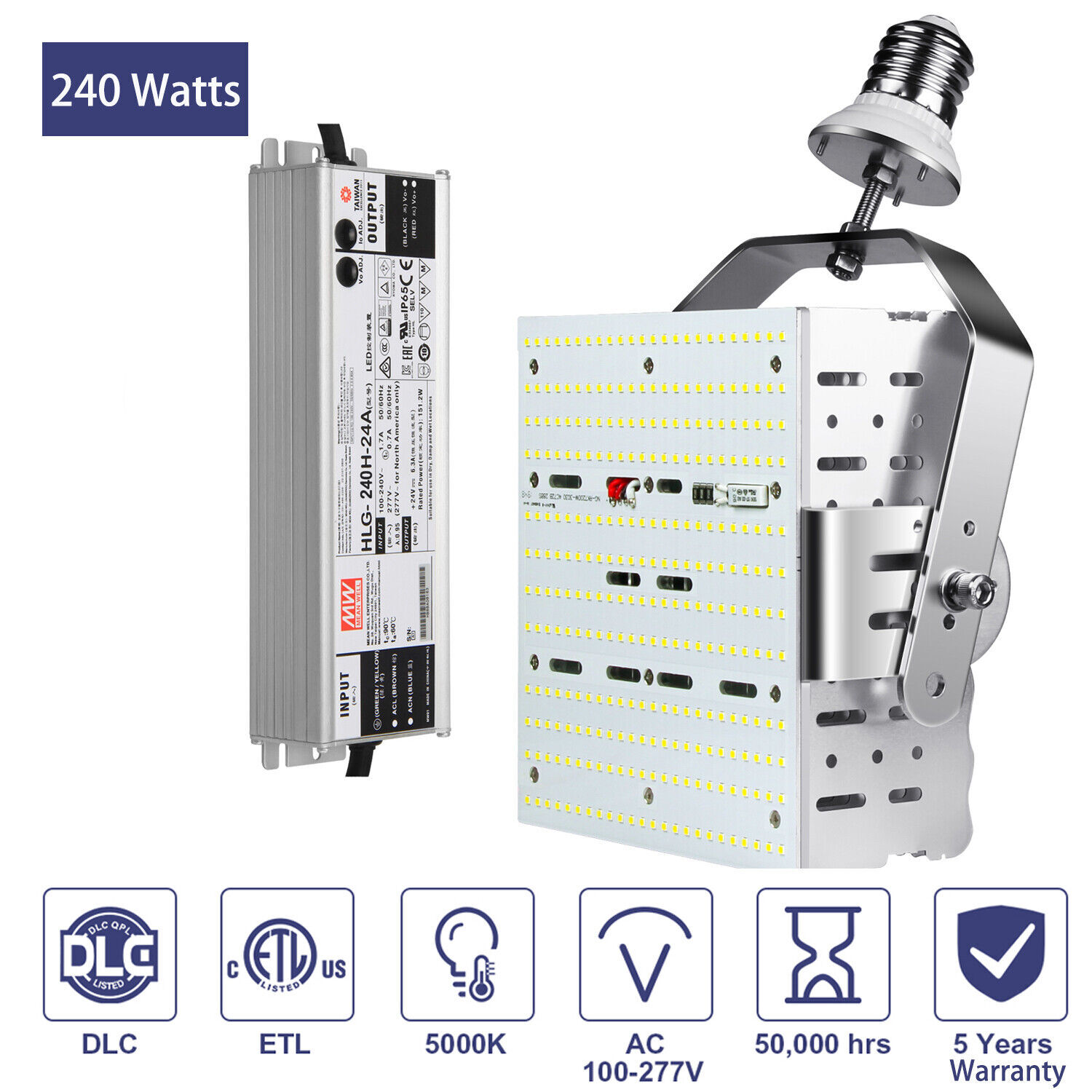240Watt LED Retrofit lIT fOR Parking Lights Replace 1000W HID MH Fixture 5000K