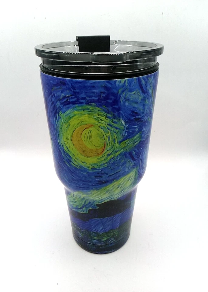 Starry Night Van Gogh Beverage Tumbler Large 20 Oz Stainless Steel with Lid - Image 3 of 4