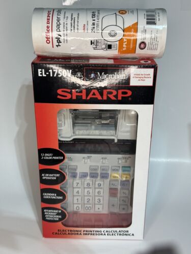 Sharp EL-1750V Electronic Printing Calculator 12 Digit/ 2 Color Printer New - Picture 3 of 3