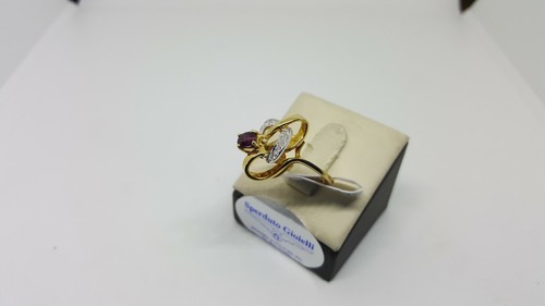ANELLO DONNA VINTAGE ORO 18KT CON RUBINO E DIAMANTI (3037) FONDO DI MAGAZZINO - Foto 5 di 12