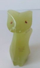 Marble Light Green Cat Figurine Handmade Mini Height-3inch Used Home Decor 