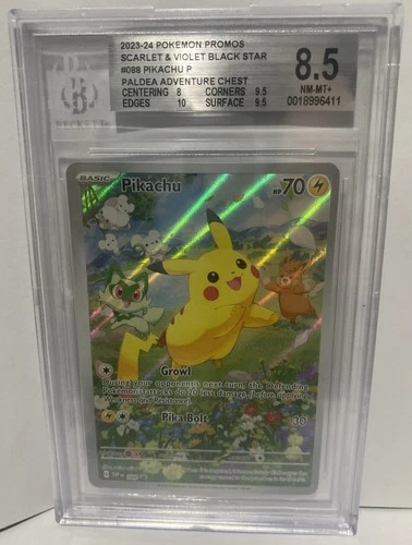 BGS 8.5 Pikachu #88 Black Star Promo SV Paldea Adventure Chest 2023 Pokemon