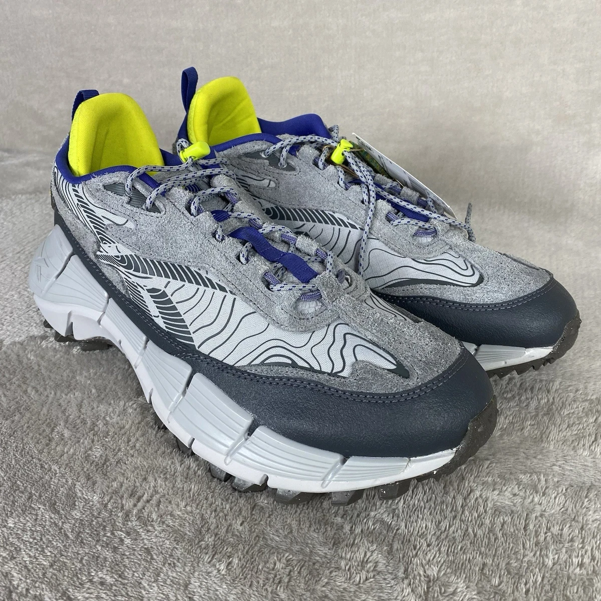 Reebok Zig‎ Kinetica 2.5 Edge GX6832 Mens 10.5 Running Shoes Gray Lime Sneaker Reebok Zig Kinetica 2.5 Edge Grey Lime for Sale  main image 2