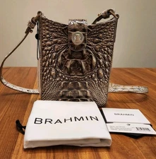 Brahmin Timeless Taupe Marley Leather Crossbody NWT NEW