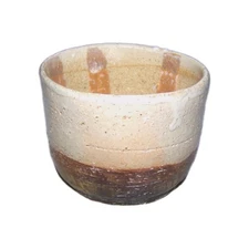 OOAK Clay Pottery Vase Beige, Tan & Blue 4.25 x 4.5 in. W x 3.25 in. D