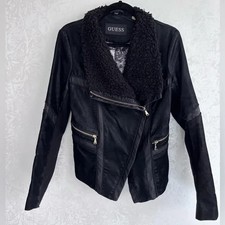 Guess Faux Leather Lined Jacket with Shearlin...