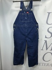 Mens Dickies Denim Jeans Carpenters Bib Overalls Size 40X27. 00038