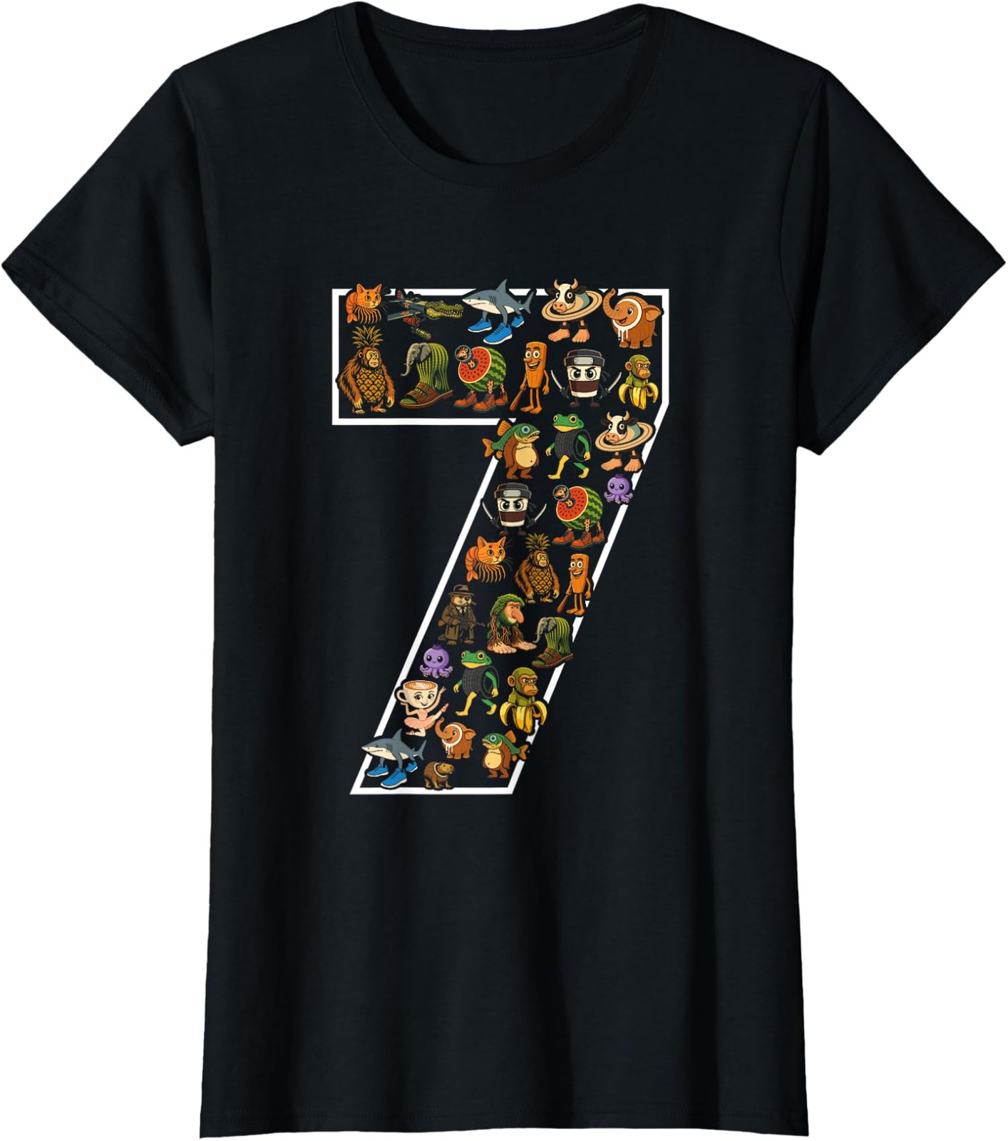 Italian Brainrot Birthday 7th Age Meme Kids Boys Girl Ladies' Crewneck T-Shirt