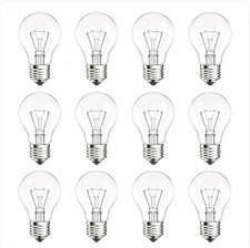 60 Watt Incandescent Light Bulbs, A19 Shatter Resistant Rough Service Light B...