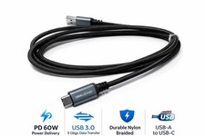 USB A to USB C Fast Charging Cable 6 Ft Nylon Braided Data Charger Cord 1pk