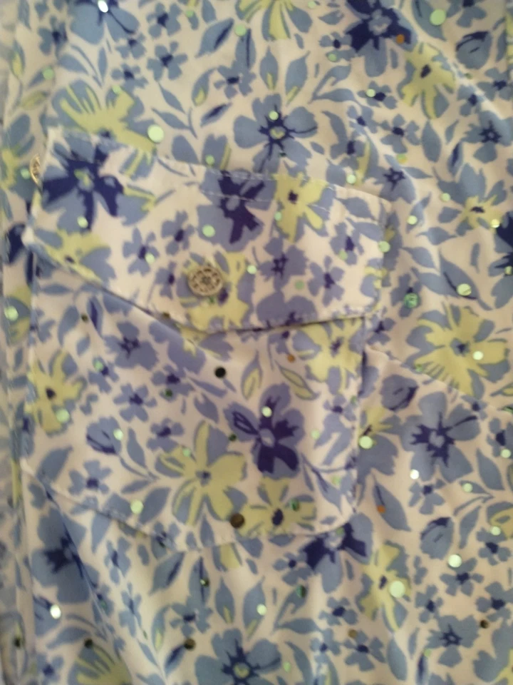 Blusa floral para mujer Coral Bay multicolor talla grande manga 3/4 abotonada Foto 4 de 4