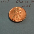 1947     CHOICE  BRILLIANT  RED UNCIRCULATED  WHEAT CENT #1