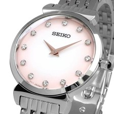 SEIKO Wristwatch Ladies Overseas Model Quartz Swarovski Index SFQ803P1