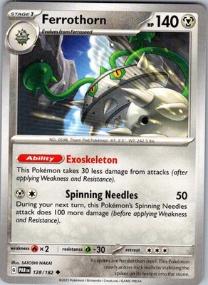 Pokemon Ferrothorn Normal Uncommon SV04: Paradox Rift 128/182 NM
