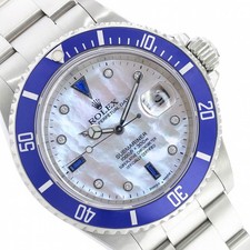 Orologio Rolex Submariner acciaio inox bianco MOP quadrante diamante-zaffiro con scatola