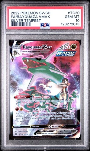 POKEMON FA/RAYQUAZA VMAX 2022 SSH SILVER TEMPEST #TG20 PSA 10