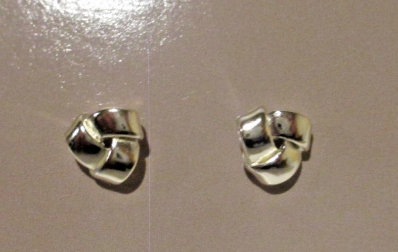 Vintage AVON Tailored Knot Earrings Silver Tone Pierced Post 1990