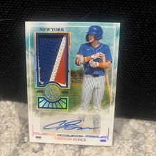 2025 Panini Boys of Summer Carson Benge Mets Prospect Auto Patch 14/ 25 #PM-CBG
