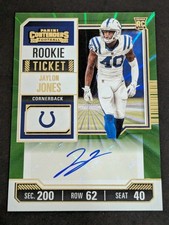 2023 Panini Contenders Rookie Ticket Jaylon Jones Green Laser Rookie Auto Colts