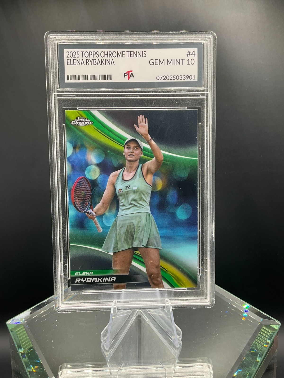 2025 TOPPS CHROME TENNIS #4 ELENA RYBAKINA GRADED GEM MINT PTA 10🔥