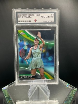 2025 TOPPS CHROME TENNIS #4 ELENA RYBAKINA GRADED GEM MINT PTA 10 