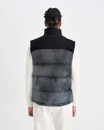 Mens Puffer Vest Winter Warm Puffy Vest Jacket for Men Stand XX-Large Grey - Picture 5 of 6