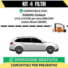 Kit 4 Filtri Tagliando per SUBARU Outback 2.0 D 110 kw Diesel 2009-2024
