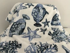 Legacy & Main Coastal Patterned Luxury Throw Blanket Sea Life/Ocean/Fish