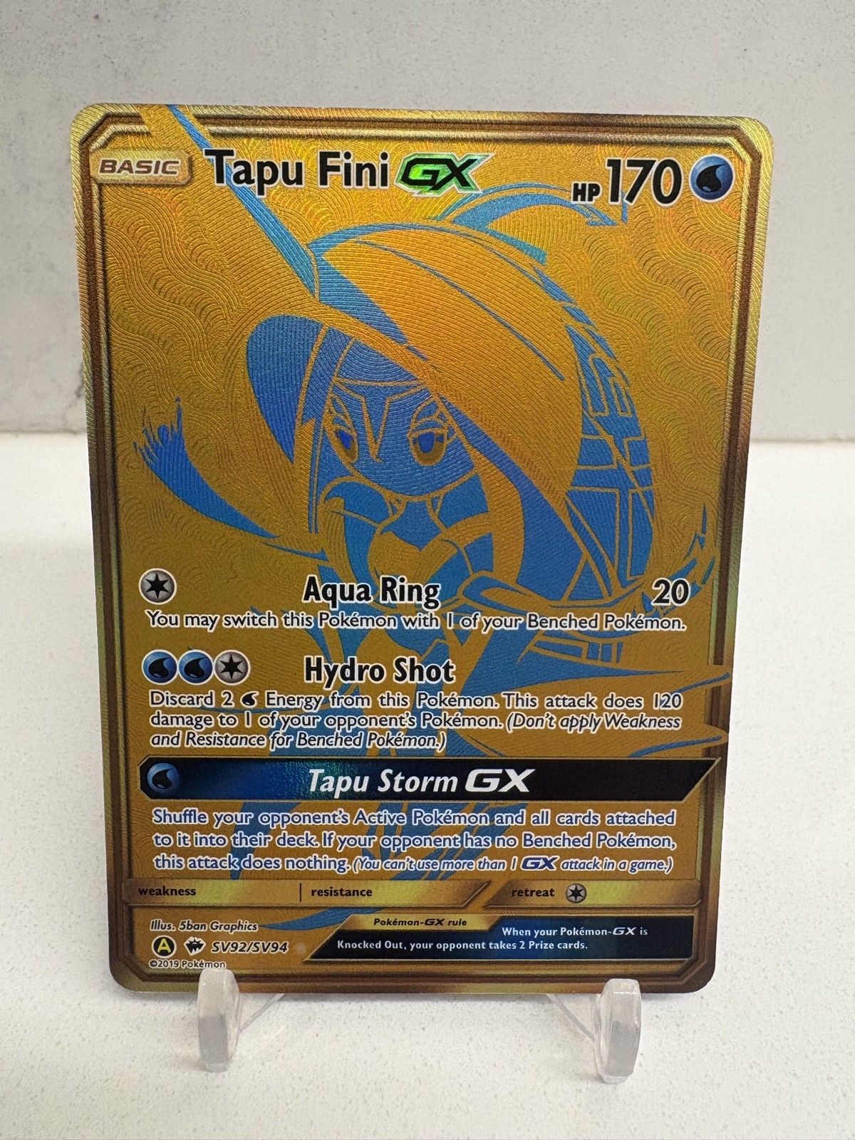 2019 Pokémon Tapu Fini GX SV92/SV94 Hidden Fates: Shiny Vault Holo
