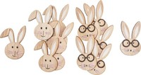 Vbs Streuteile Hasenkopf 12 StüCk 2.5 X 4.5 Cm Holzdeko Basteln Ostern
