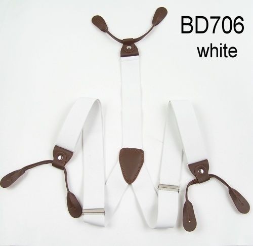 WHITE WW1 AIF ELASTIC BRACES - BUTTON TYPE REPRODUCTION AUSTRALIAN / KIWI DIGGER - Picture 1 of 2