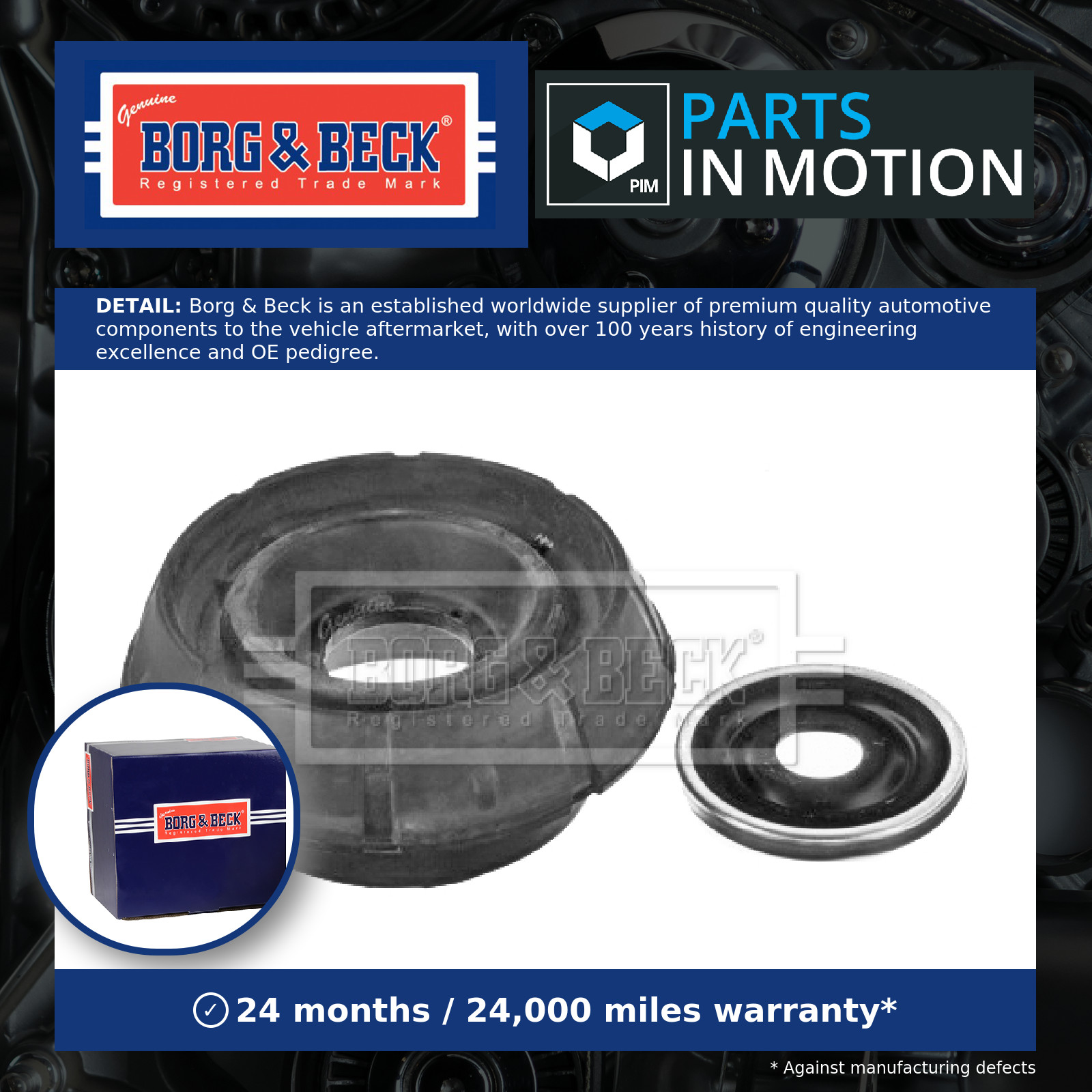 Top Strut Mounting Front BSM5502 Borg & Beck 6001547499 8200307941 8200307941S