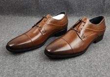 Johnston And Murphy Gibbons Cap Toe Shoe Mens 11.5 Brown Full Grain Leather Lace