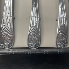 CAMBRIDGE - BASS - Stainless 3 Pc Serving Set Fishing Rustic Cabin Nature NWT