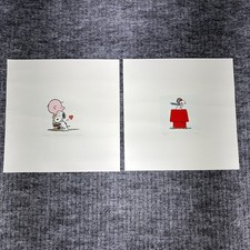 Lot of 2 Peanuts 'Charlie Brown & Snoopy - Red Baron' Animation Art Etching 2006