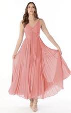 AZAZIE Coral Pleated Maxi Dress Women’s Small 4-6 Formal Bridesmaid