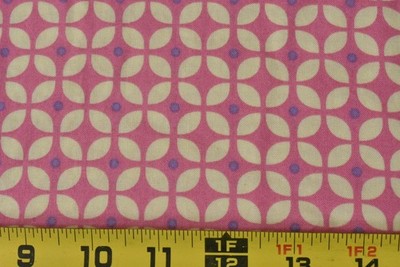 By 1/2 Yd, Cream Pink & Lavender Geometric Print, Westminster, Eleanor, V696