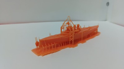3D printed 1/2000 model kit  HMS Tiger of the UK