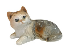Gilde Porzellan Katze Statue Dekofigur Tierfigur Skulptur Handarbeit Sammelfigur