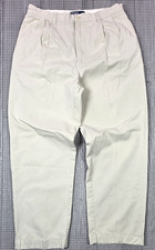 Vtg Polo Ralph Lauren Mens 34x29 Hammond Chino Pleated Cuffed Biege Tapered Pant