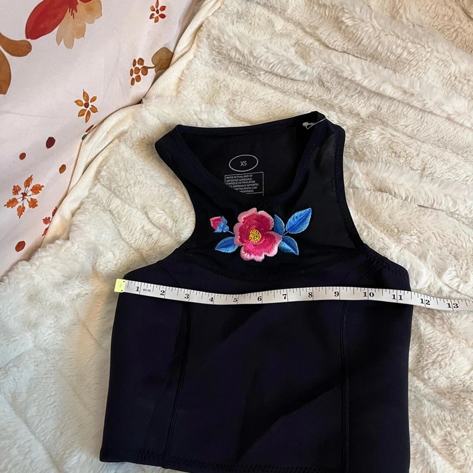 Tankini de verano de malla de neopreno floral negro rosa XS de Cynthia Rowley para mujer Foto 4 de 4