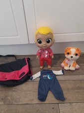 baby chou chou bundle-interactive luca doll+2 outfits+pets alive puppy+bag