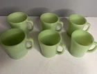 SET OF 6 Vintage Fire King Jadeite D Handle Coffee Mugs 1950s Retro