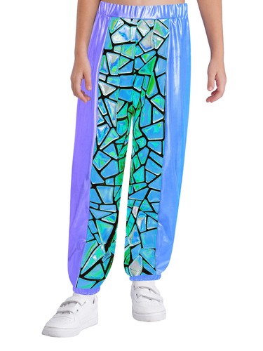 Kids Girls Sequins Metallic Pants Sweatpants Hip-Hop Jazz Dance Performance - Picture 20 of 38
