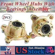 1 Pair Of Front Wheel Hubs With Bearings Assembly 4 Bolts For ATV Quad Go Kart