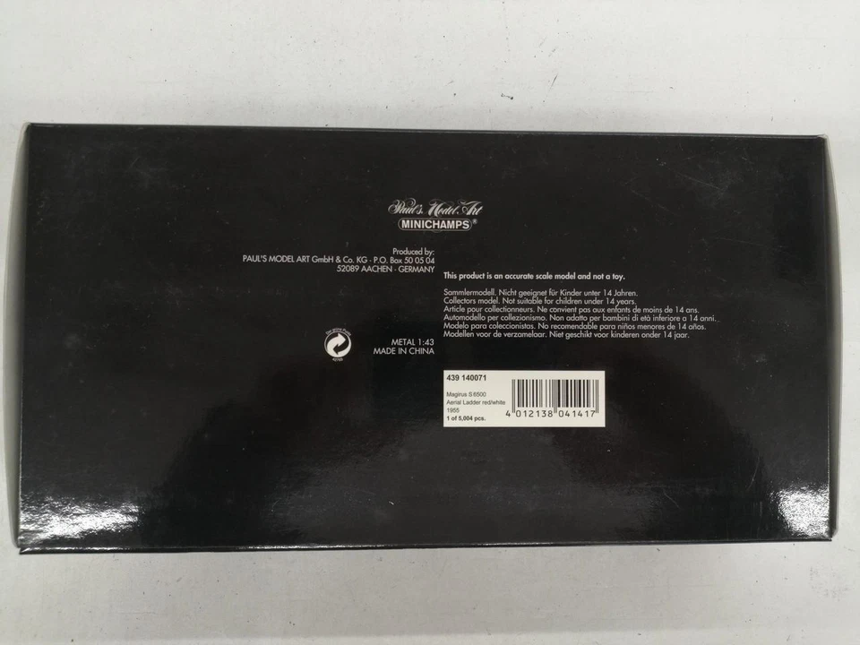 MINICHAMPS MAGIRUS S6500 AERIAL LADDER-19 Minicar 1/43 Used - Image 2 of 4