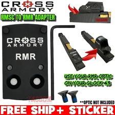 CROSS ARMORY RMSC TO RMR ADAPTER - USE YOUR LARGER OPTICS ON A GL0CK 43 43X 48