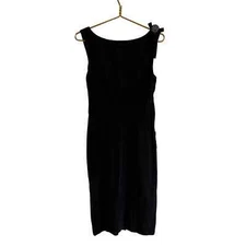 Vintage 60's Lou-Ette California Sleeveless Drape Back Sheath Little Black Dress