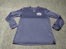 Under Armour Shirt Men Medium Navy Blue UA Lightweight Long Sleeve Locker Tee